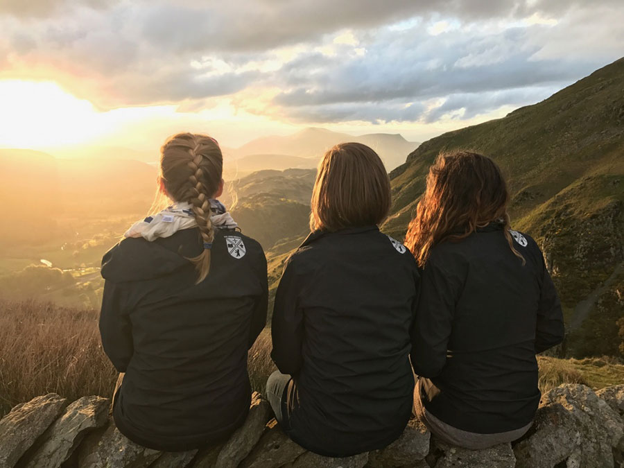 Study Abroad students at sunset