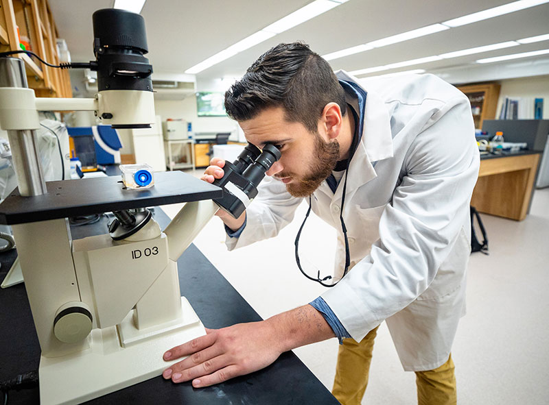 Student in a lab