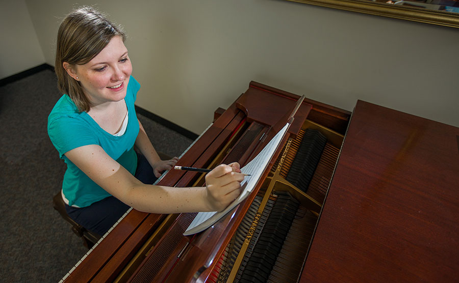 Student at piano