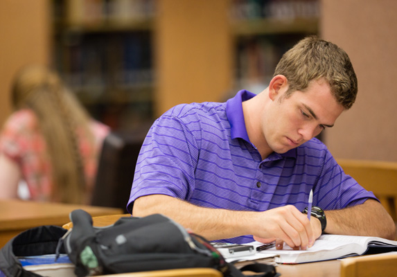 student studying