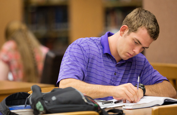 photo of student studying