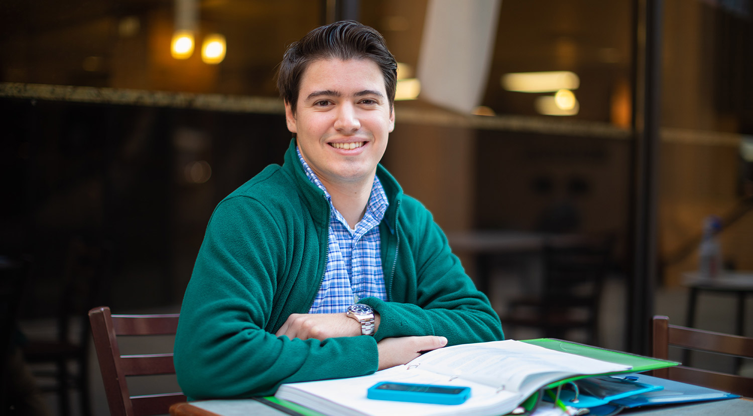 Student studying