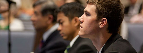 Photo of student in church