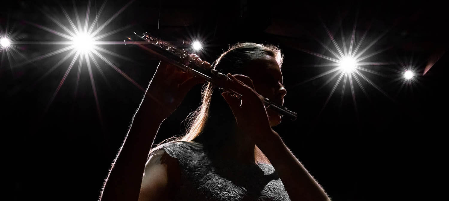 Lauren Davies, flute, presents her senior recital. The program includes works by Bach, Jadin, and Ibert, War Memorial Chapel, Bob Jones University, Greenville, SC, March 30, 2022. (Derek Eckenroth)