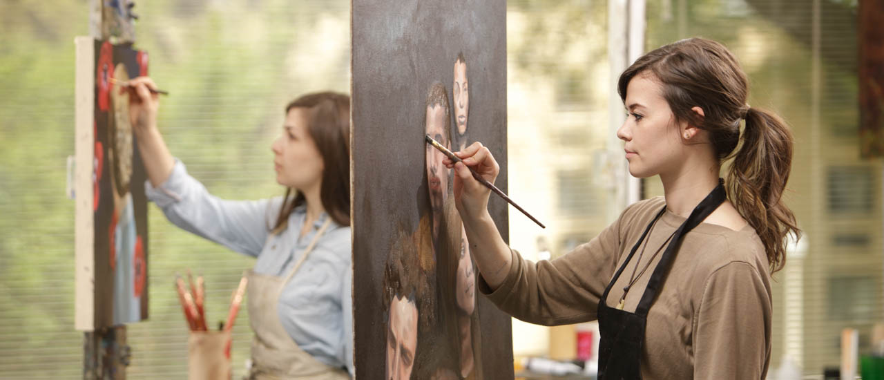 photo of students painting