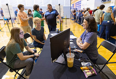 Student meeting with a faculty member