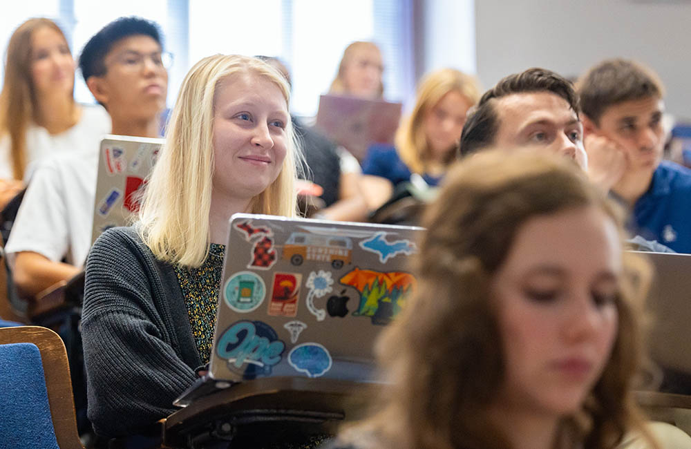 Students attend class on the first day of the fall semester at Bob Jones University in Greenville, S.C., Wednesday, Aug. 27, 2025. (Photo by Derek Eckenroth)