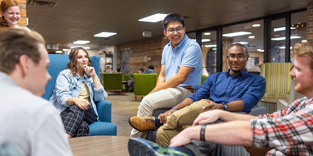Student candid, BJU, Greenville, SC, October 12, 2023. (Derek Eckenroth)