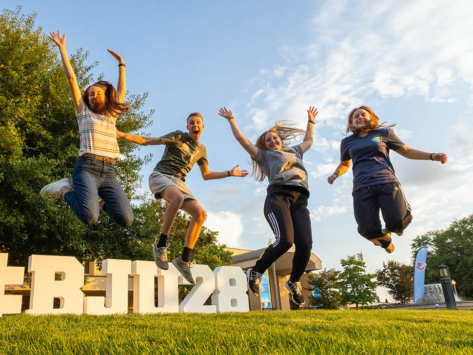 #BJU28 display during welcome week, Bob Jones University, SC, August 21, 2024. (Derek Eckenroth)