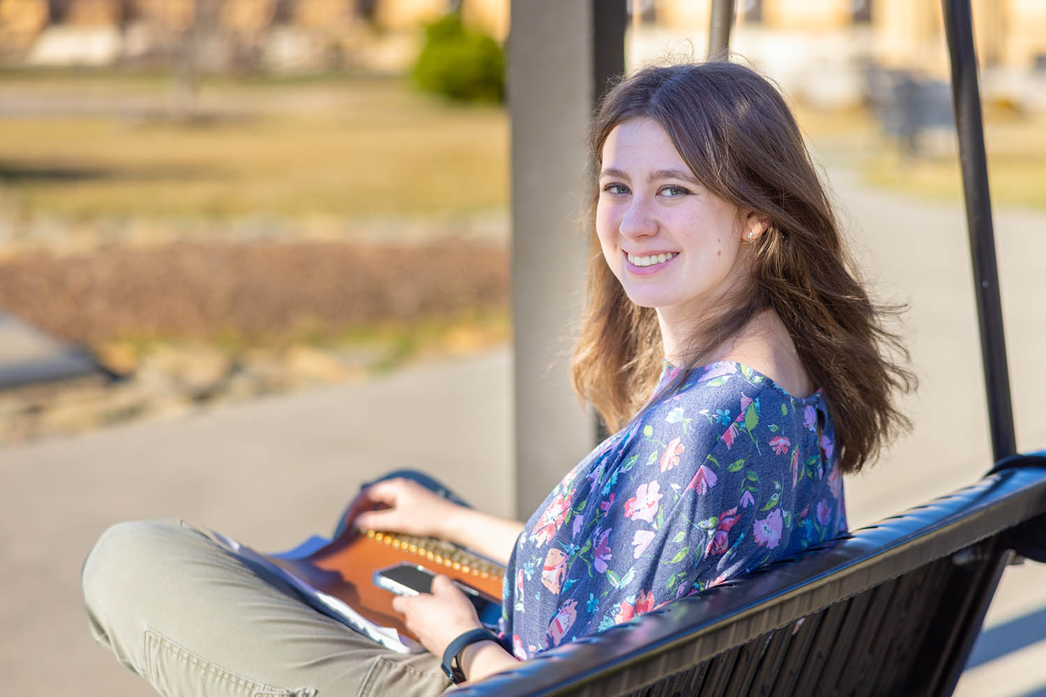 A student candid on the Bob Jones University campus on Feb. 26, 2025. (Photo by Derek Eckenroth)