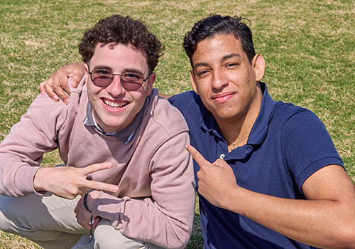 International students gather in the stadium to view the eclipse, Eclipse Experience 2024, Bob Jones University, Greenville, SC, April 8, 2024. Photo by Hal Cook