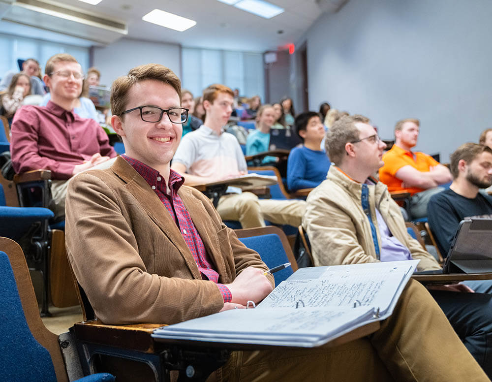 student in class