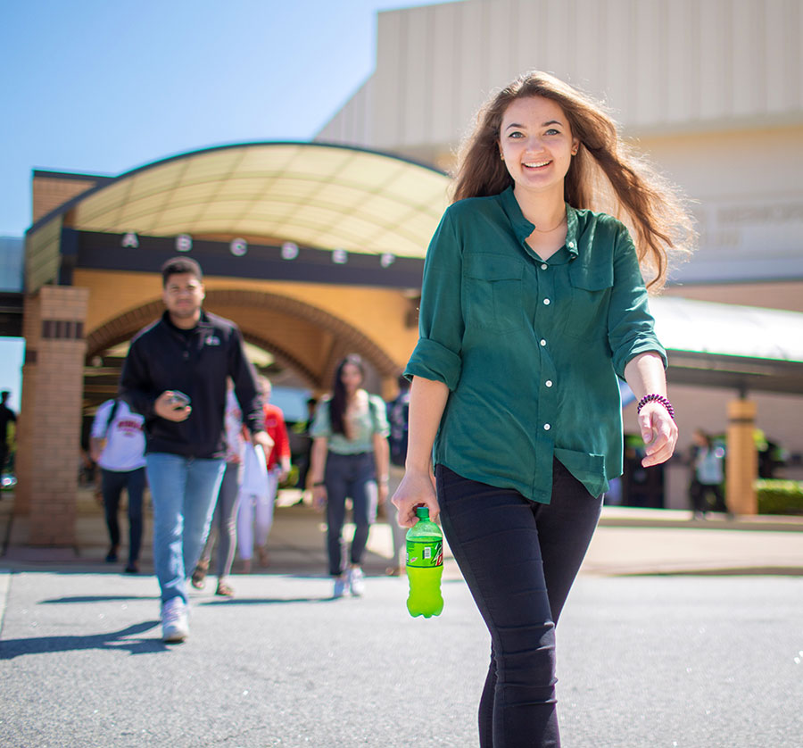 Students walking