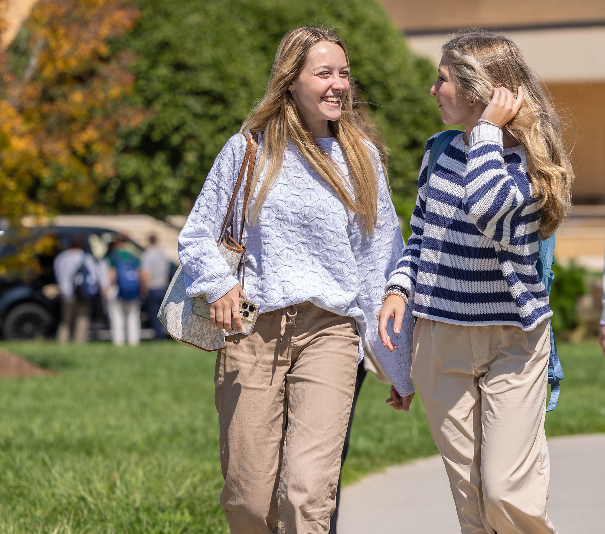 students walking