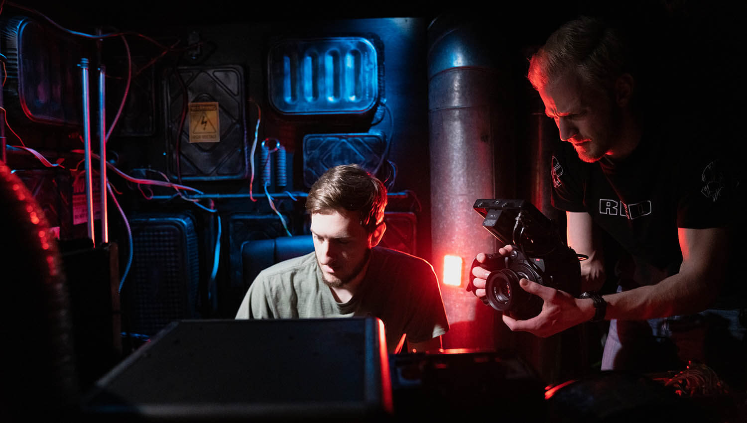 BJU Cinema students work on video project, February 13, 2020. (Cody Liu)