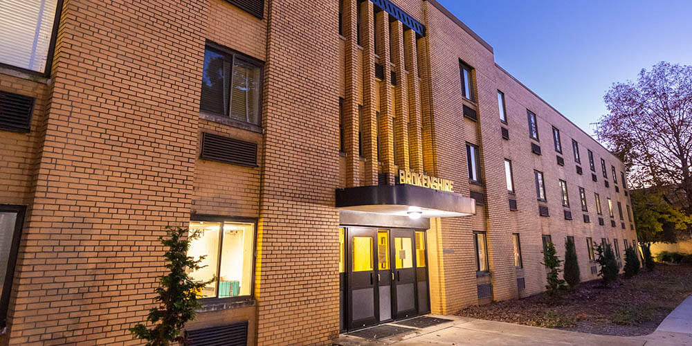 Mens Residence Halls at sunset, BJU, November 12, 2021. (Derek Eckenroth)