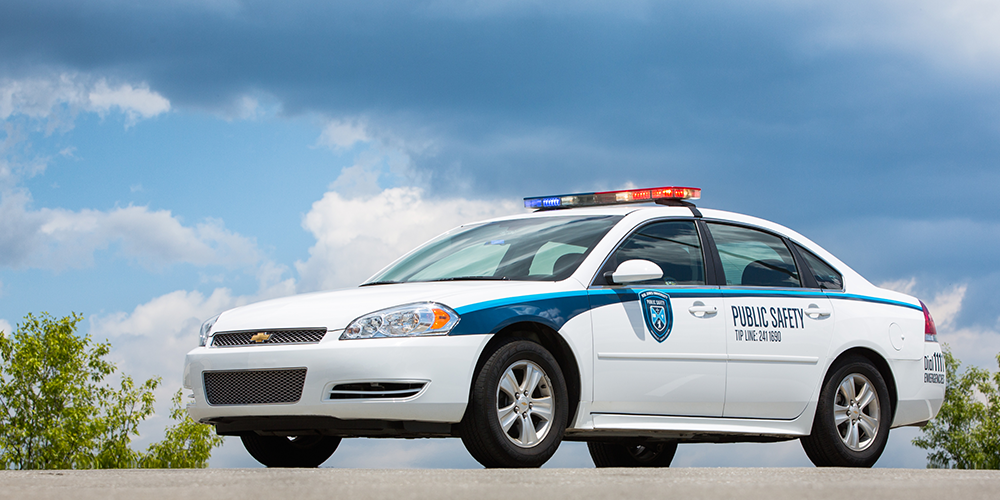 BJU Public Safety patrol car. Photo by Derek Eckenroth, 2015