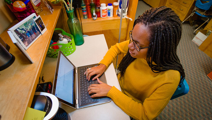 Student studying