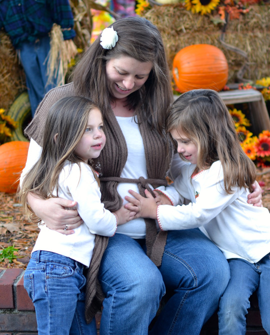 Kim with daughters